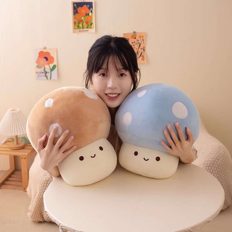 Cute Colorful Mushroom Keychain Pendant Doll Kawaii Stuffed Plants Plushies Throw Pillow Cushion Toys Anime Soft Kids Toys Gift