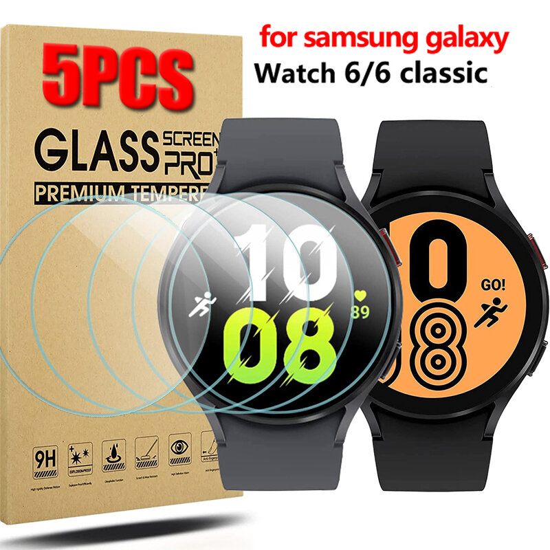 Protección de vidrio templado para Samsung Galaxy Watch 6, Protector de pantalla HD de 40/44MM, película de vidrio clásica de 43MM y 47MM