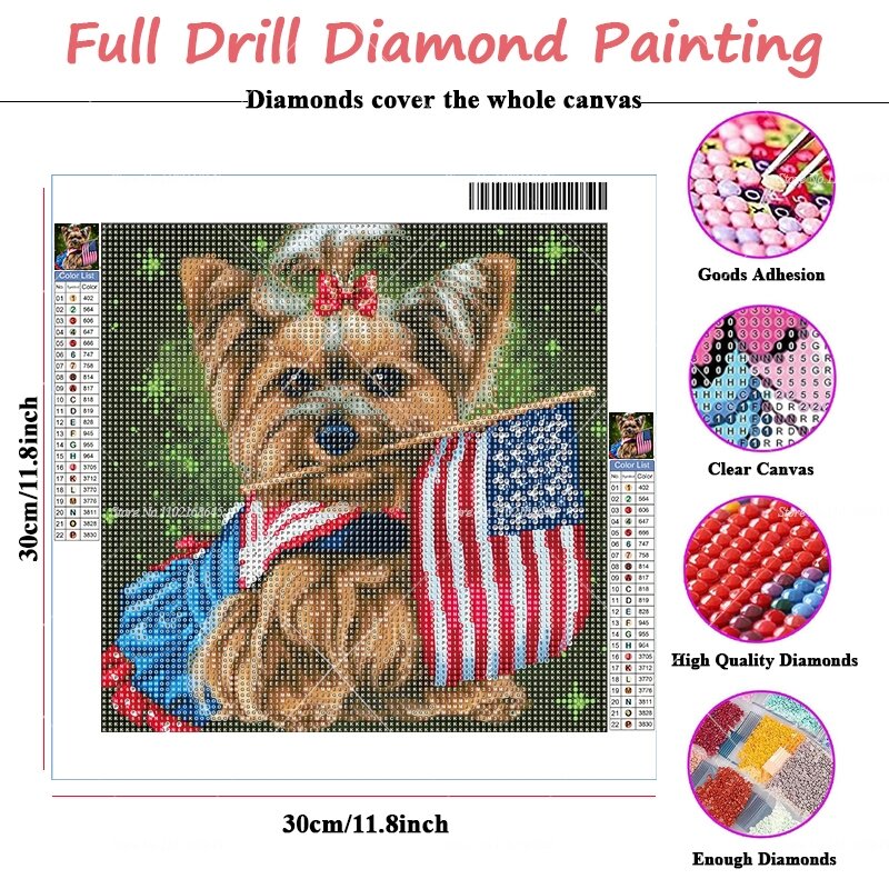 5D алмазная вышивка «сделай сам», флаг кошки, полноразмерная алмазная живопись по номерам, животная мозаика, вышивка крестиком, искусство для украшения дома