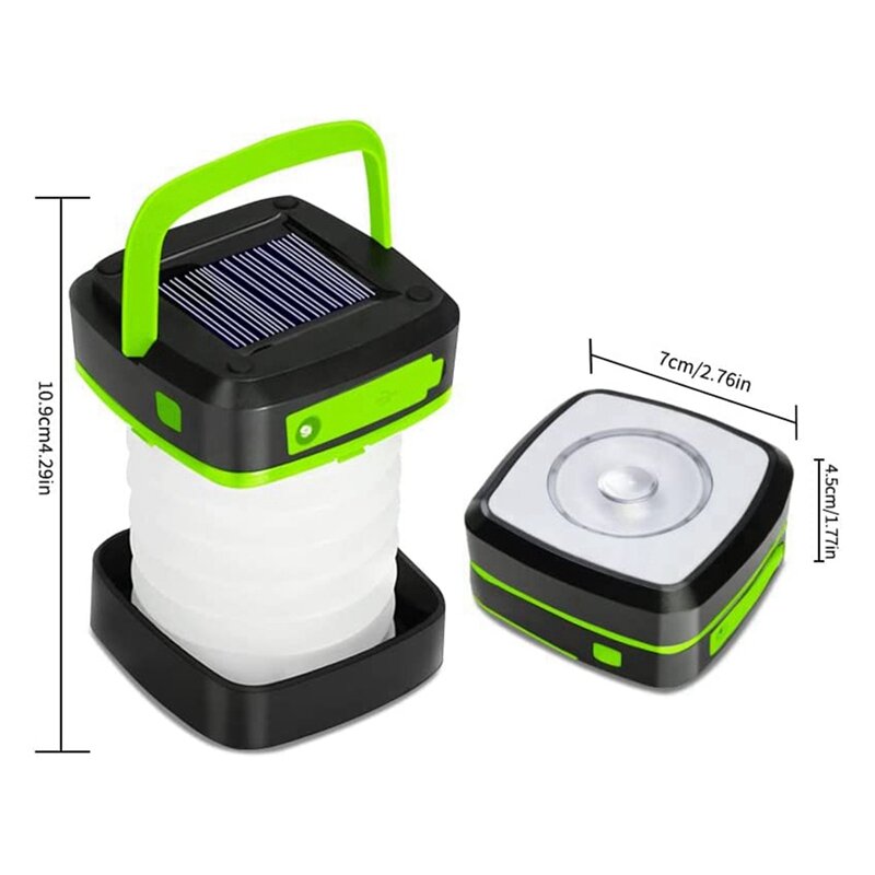Solar Powered LED Camping Lanterns-USB Rechargeable Emergency Lights-Collapsible Camp Lanterns For Power Outages