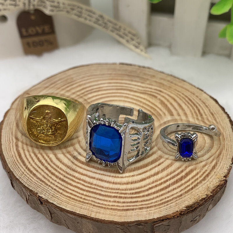 Anime lokaj pierścionek Ciel Phantomhive Cosplay Unisex regulowane stopowe pierścienie akcesoria biżuteria