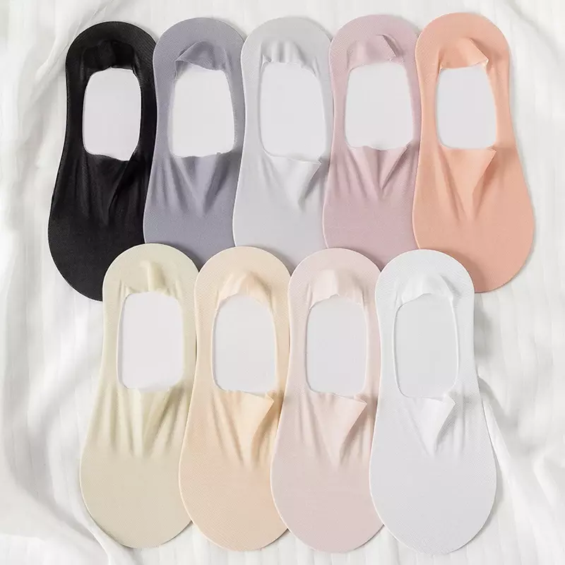 Calcetines náuticos invisibles ultrafinos para mujer, medias elásticas de seda de hielo de alta calidad, calcetín de ocio de silicona antideslizante, 3/6 pares por lote