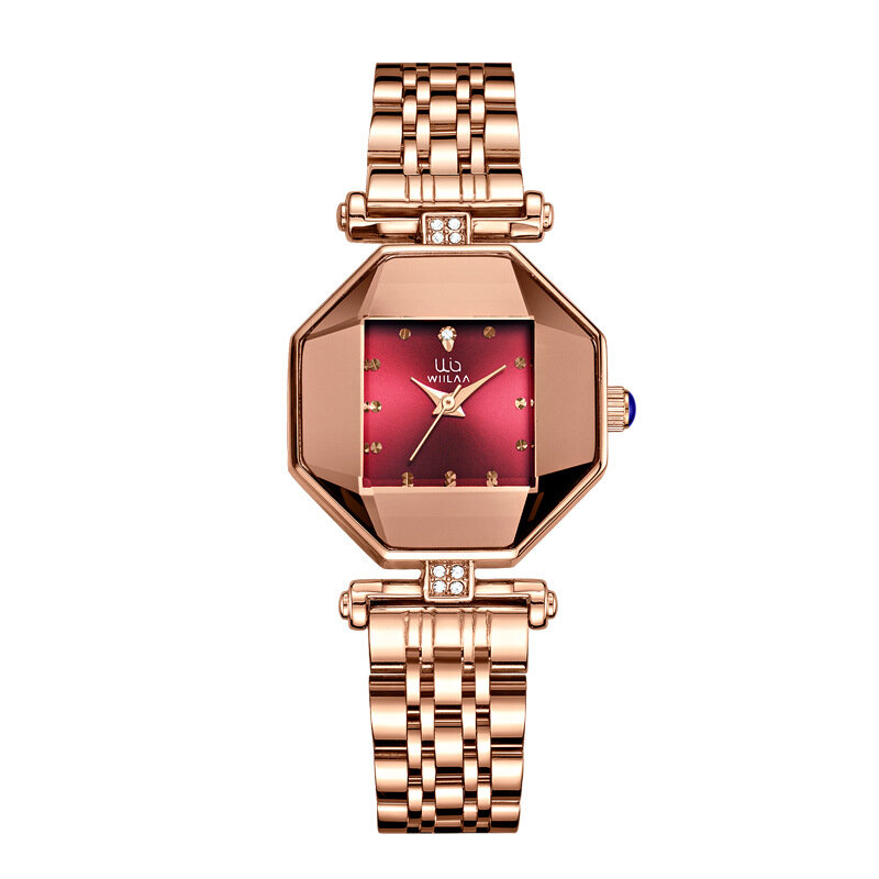 Montre-bracelet en diamant pour femme, marque de luxe, quartz doré, horloge en acier inoxydable, 2023