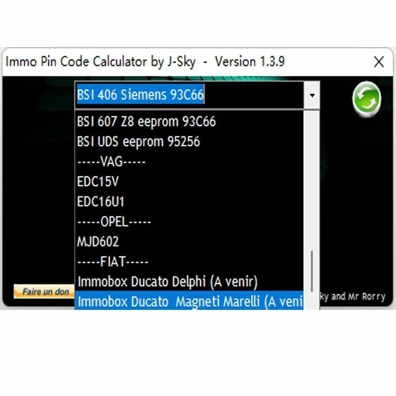 Kalkulator kode Pin IMMO terbaru V1.3.9 untuk SBS Opel Fiat Vag Unlocked