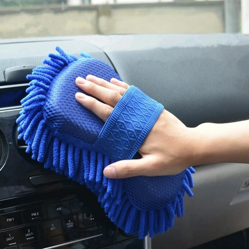 Esponja de microfibra para lavado de coches, cepillos para el cuidado del automóvil, toalla de lavado, guantes para automóviles, accesorios de estilo, Gadget