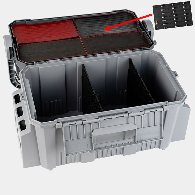 Kotak alat pancing 19.5L multifungsi, kotak memancing dengan gagang plastik kapasitas besar