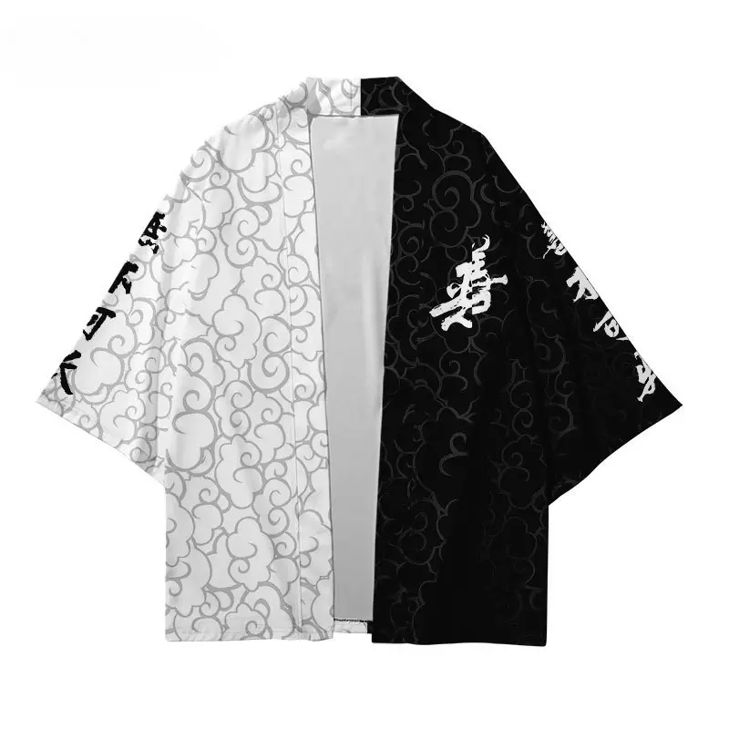 Plus Size XXS-6XL 5XL 4XL moda w stylu chińskim japońskie Kimono sweter streetwearowy damski Harajuku Haori topy Yukata