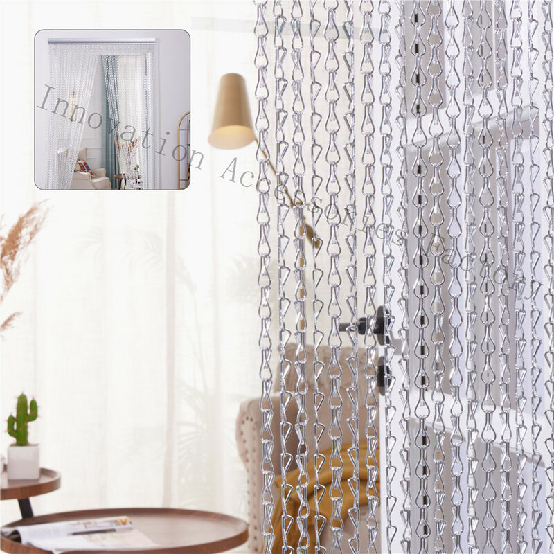 Rideau à chaîne en Aluminium pour porte fenêtre, écran métallique, anti-insectes, 90x210cm