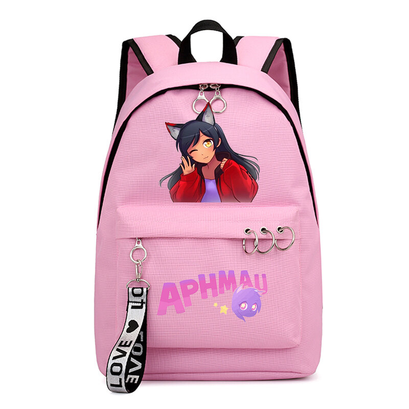 Aphmau-mochila impermeable de alta capacidad para estudiantes, bolso escolar para ordenador portátil, bonita bolsa de viaje para chica
