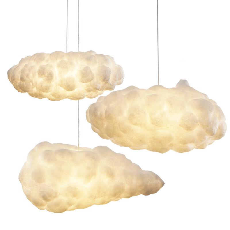 Plafonnier LED suspendu en forme de nuage flottant, design moderne, éclairage d'intérieur, luminaire décoratif de plafond, idéal pour un salon, une salle à manger, une cuisine, un bar ou un club