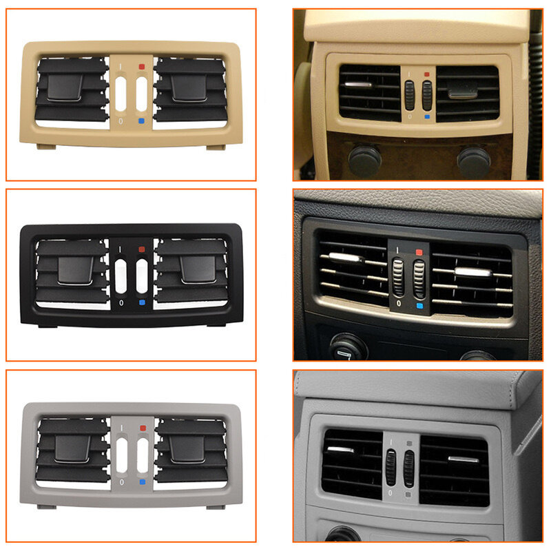 Cubierta de Panel de rejilla de salida de aire acondicionado para BMW, rejilla de marco de salida de aire acondicionado fresco, alta calidad, para BMW serie 5, E60, E61, 2003-2009