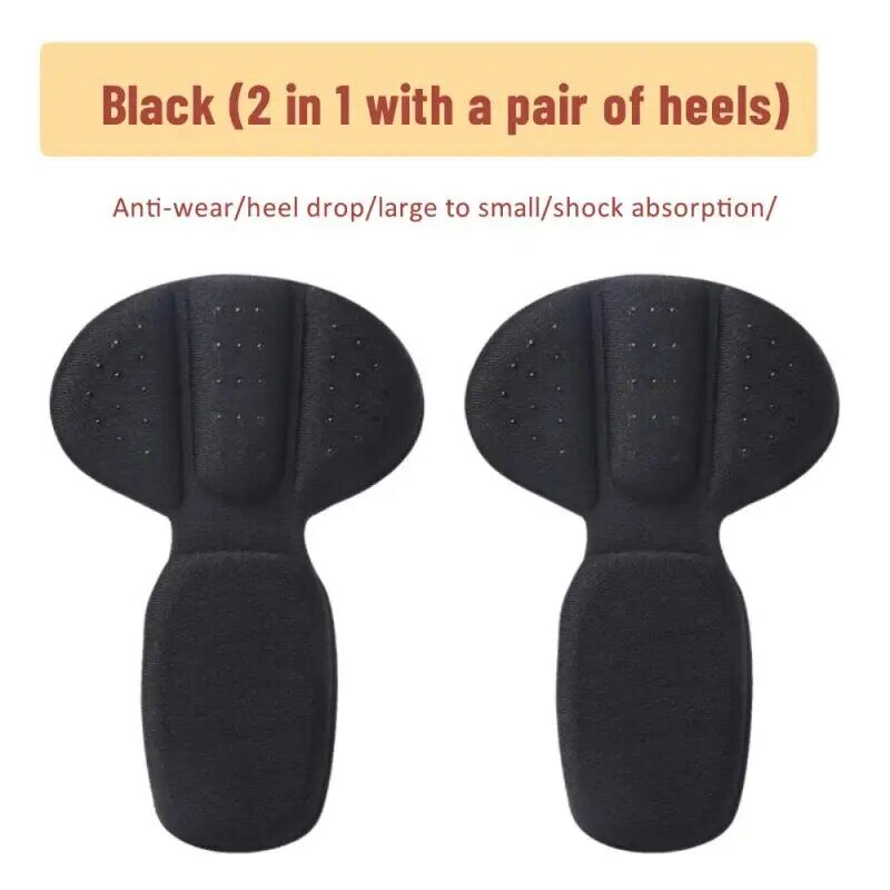 T-shape Shoe Heel Sticker Pad Antiwear Foot Protector Cushion Heel Grips Liner Arch Support Adjustable Size Shoe Insert Insoles