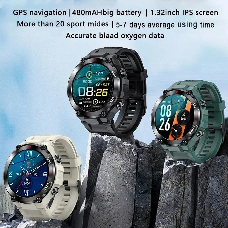 MELANDA jam tangan pintar pria, arloji Cerdas olahraga layar HD 360*360, tahan air IP68 untuk Android IOS K37