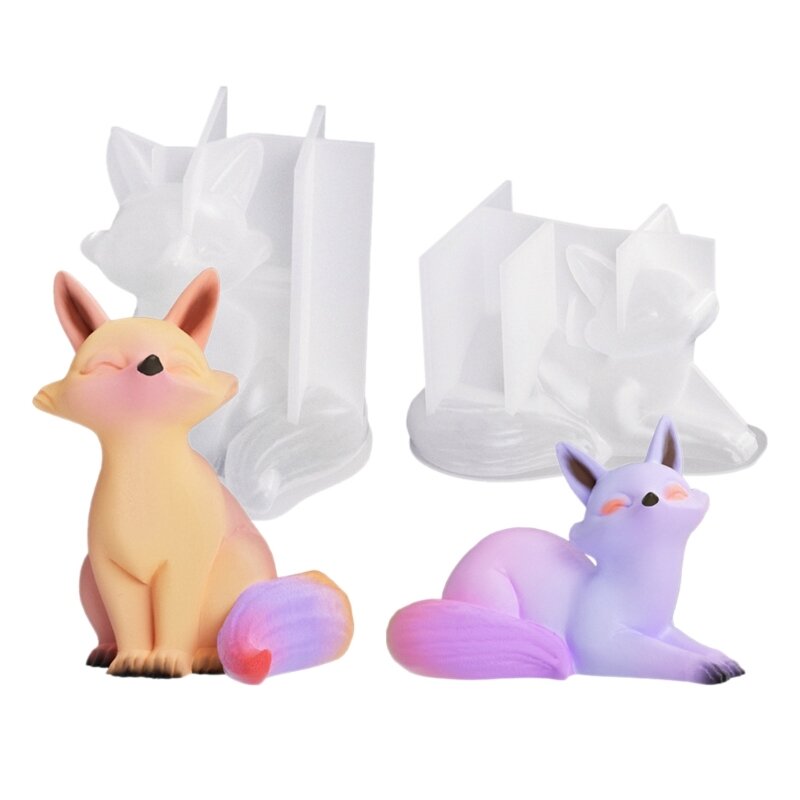 Silicone Mould 3D Foxes Mold Animal Resin Mold for Aromatherapy Soap