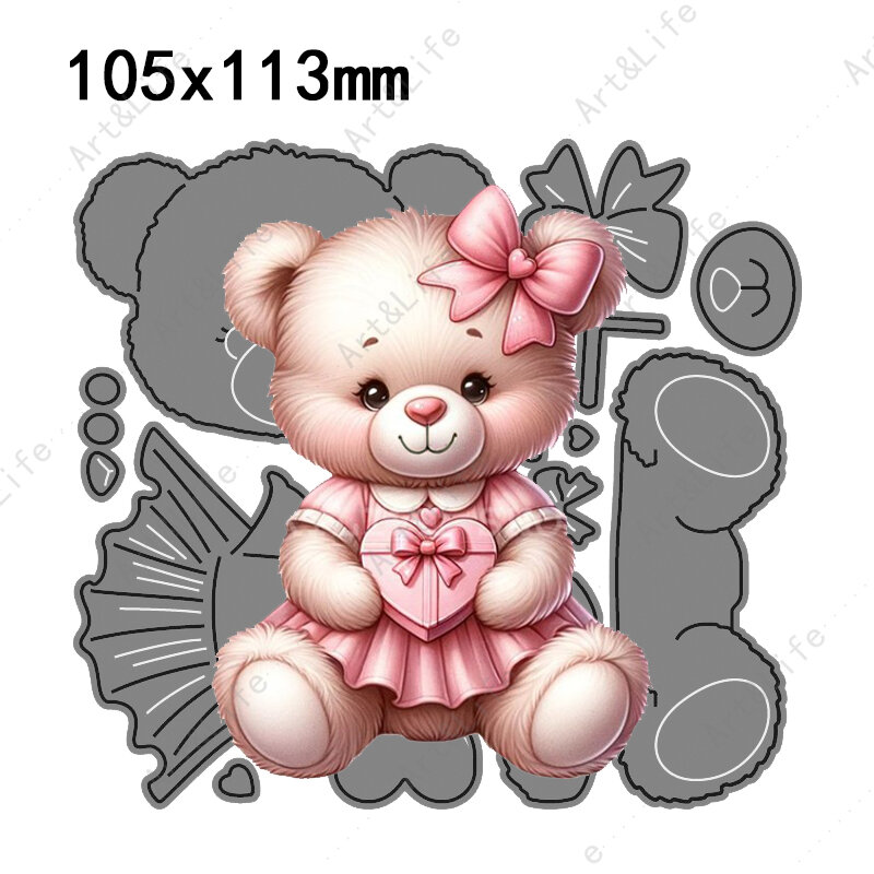 Cute Bear Angels 2024 New Scrapbooking fustelle simpatici animali stencil per carte di carta fai da te goffratura taglio Die artigianato decorativo