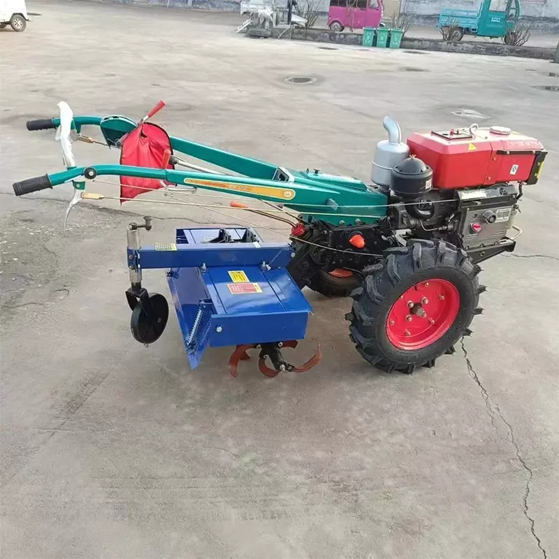 Customized 18hp Agricultural Two-wheel Walk-behind Tractor, Small Rotary Tiller Furrowing Seeding Harvesting Ploughing