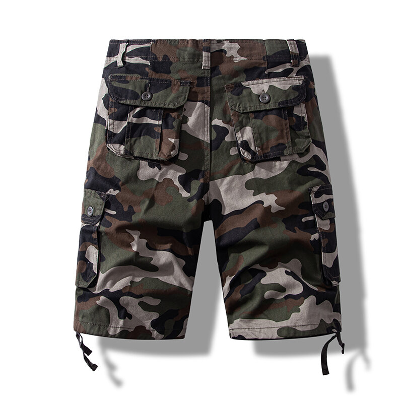 Classic mens cargo shorts camouflage blanc Casual shorts Golf marron streetwear Hip Hop semi - pantalons US grande taille sur - genoux