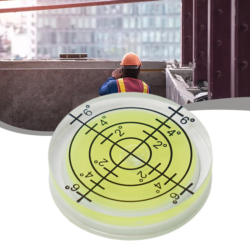 1Pc Bubble Level For Spirit Bubble Degree Mark For Level Round Circular Measuring Meter Measurement Instruments 32mm