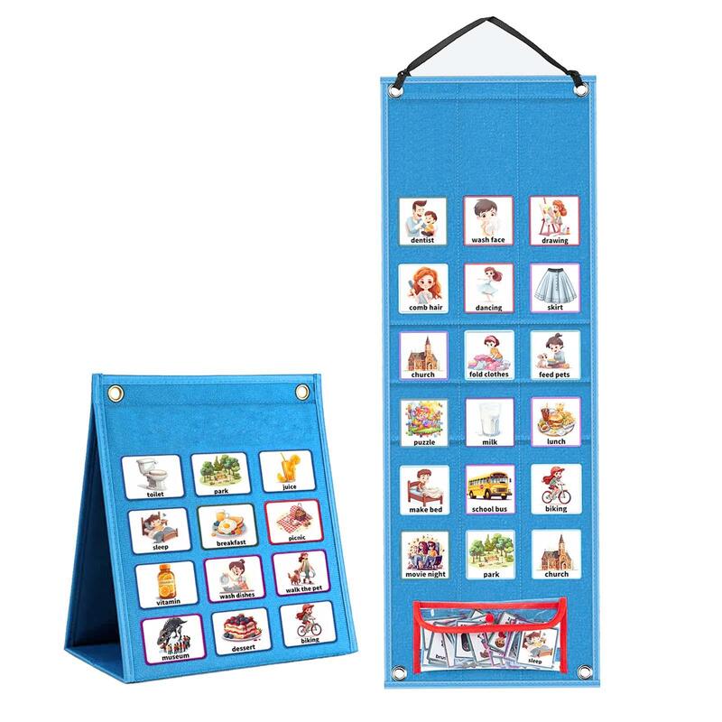 Kids Visual Schedule with 96 Cards Wall Planners for Classroom Activity Tools
