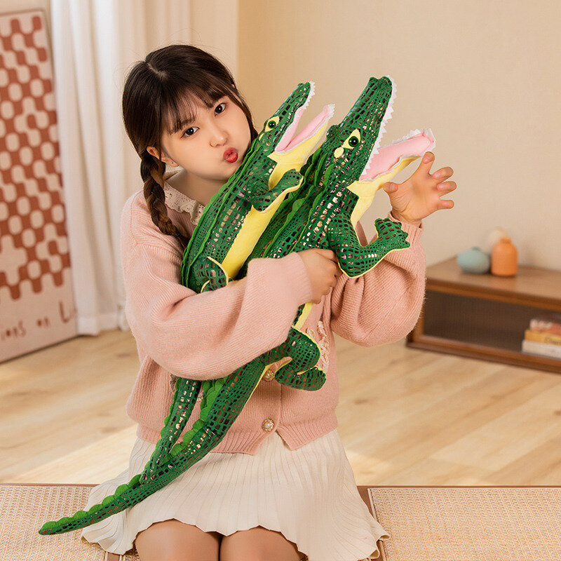 Jouet en peluche crocodile réaliste, poupée en peluche alligator, joli oreiller doux, cadeaux de Noël pour petit ami, 70 cm, 90cm