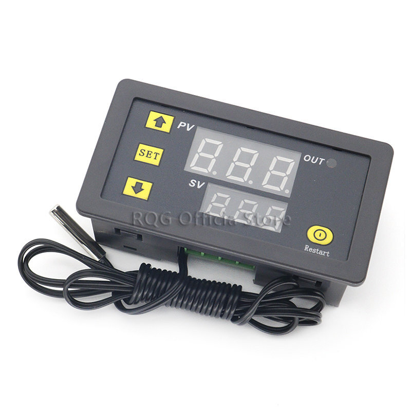 Controlador digital de temperatura, termostato con pantalla LED, W3230 24V DC 12V 110V 220V, interruptor de refrigeración y calefacción, sensor de temperatura NTC