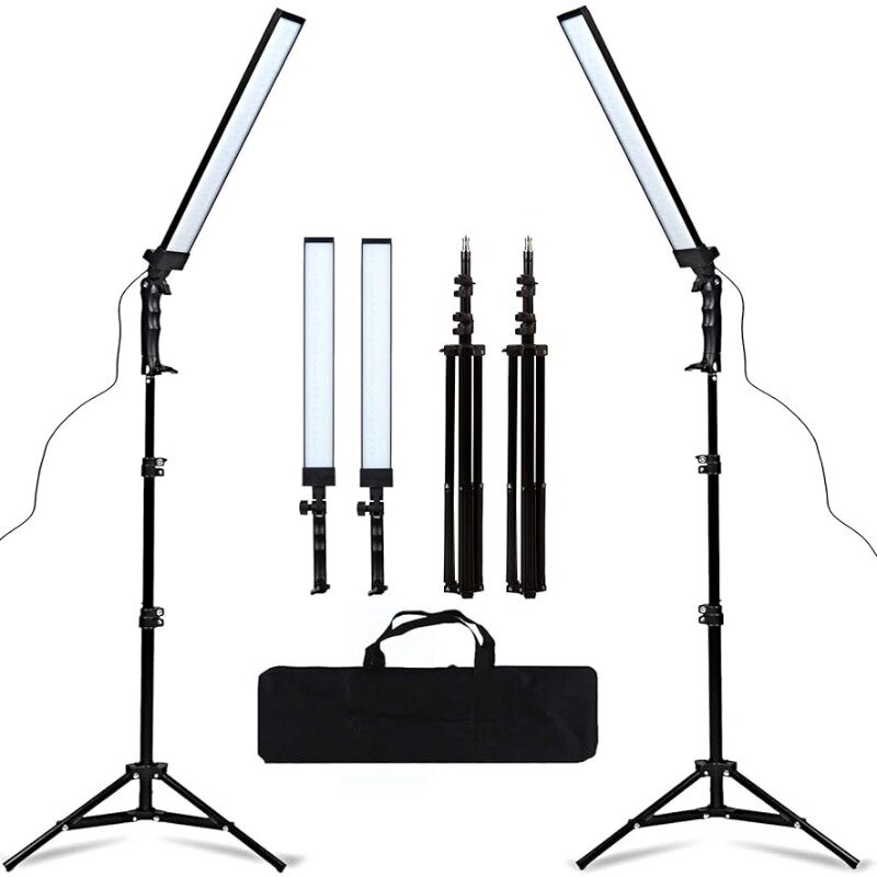 Kit de iluminación LED para estudio de fotografía, luz ajustable con soporte, trípode, luz de relleno para vídeo fotográfico, 180 LED