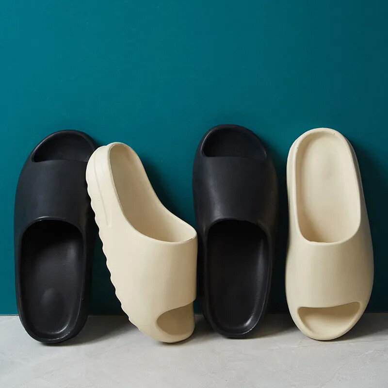 Sandal selop rumah Non-Slip pria wanita, sandal selop Platform lembut tebal untuk dalam ruangan luar ruangan kamar mandi