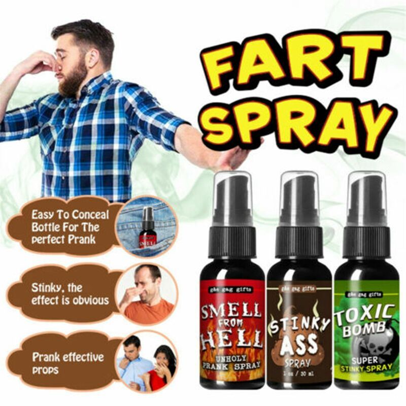 30ML Streich Neuheiten Spielzeug Gag Witz Stinky Gas Ass-Stinkende Flüssigkeit Furz Spray Kann Stink Bombe