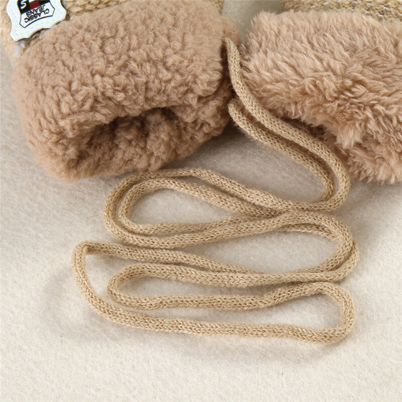 New Arrival Winter Baby Boys Girls Knitted Gloves Warm Rope Full Finger Mittens Gloves For Children Toddler Kids