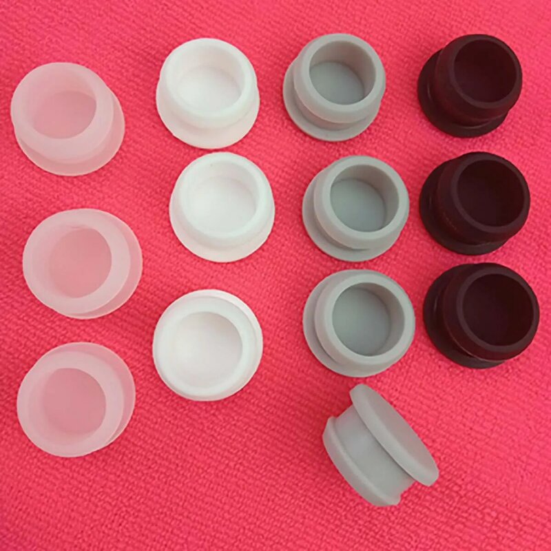1/5/10Pcs Silicone Rubber Snap-On Hole Plugs Size(A) 10.5/11/11.5/12/12.5mm Black End Caps Seal Stoppers Shock-absorbing Pads