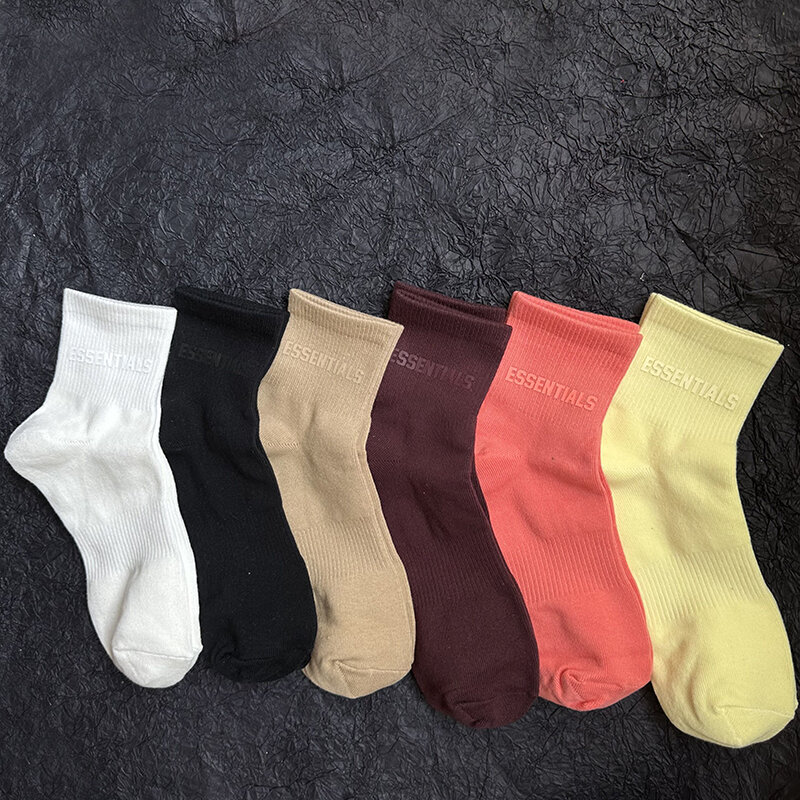 3 paia/scatola Essentials calzini da donna nuovi calzini sportivi traspiranti calzini lunghi in cotone a tubo Skateboard Casual coppie Fashion Sock