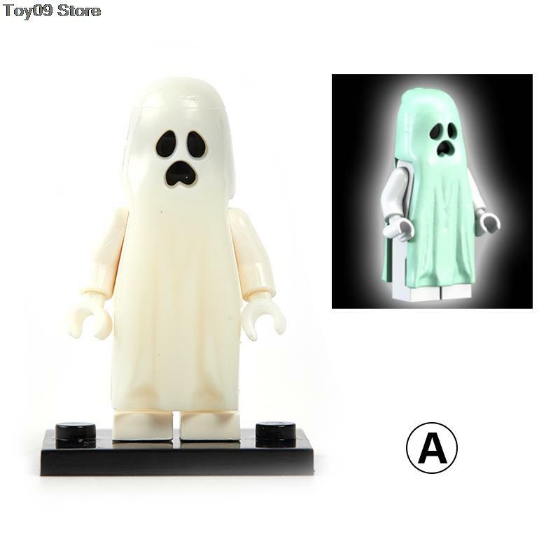 Décennie s de construction de la série Horror Halloween pour enfants, fantôme souriant et qui pleure, figurines d'action, petites briques, jouets, 1PC