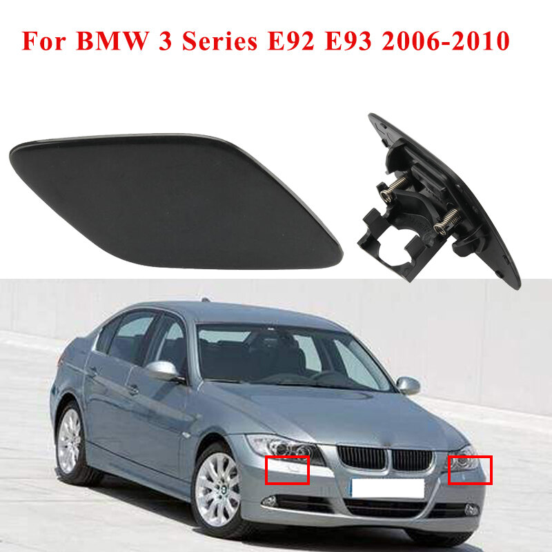ฝาครอบหัวฉีดพ่นไฟหน้ากันชนหน้าอุปกรณ์เสริมรถยนต์เหมาะสำหรับ BMW 3 Series E92 E93 2006-2010 61677171659 61677171660