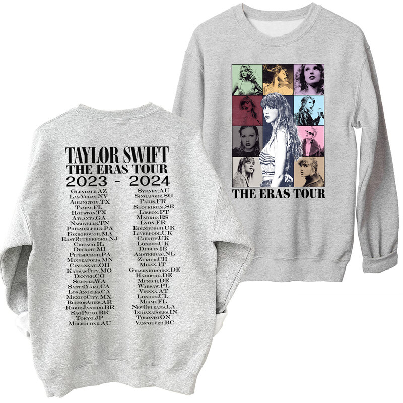 Толстовка большого размера Taylor World Tour 2024, толстовка с круглым вырезом и надписью Тэйлор, подарок, пуловер унисекс, топы