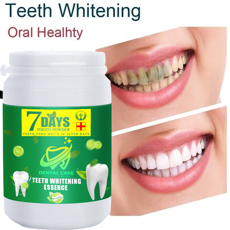 Pó branqueador de dentes para remoção de placas, creme dental, respiração fresca, higiene oral, ferramentas de cuidados dentários, 120ml