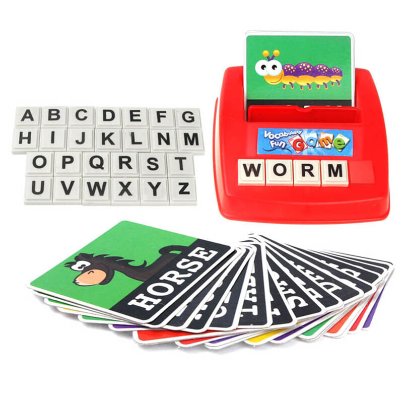 Early Learning Toys English Alphabet Letters Spelling Cards Kid's Educational Literacy Toy Figure Spelling Games Fun