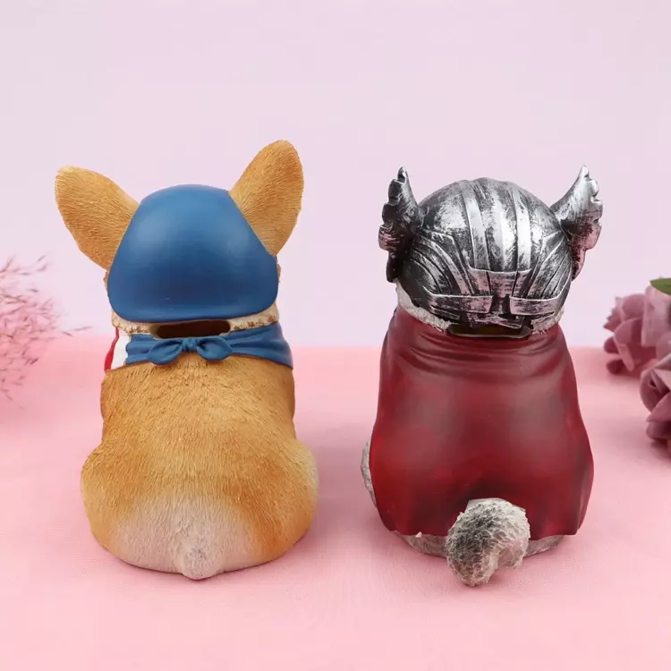 Celengan anjing lucu kreatif baru celengan babi anjing imut perhiasan kamar tidur rumah celengan ornamen Resin untuk anak-anak