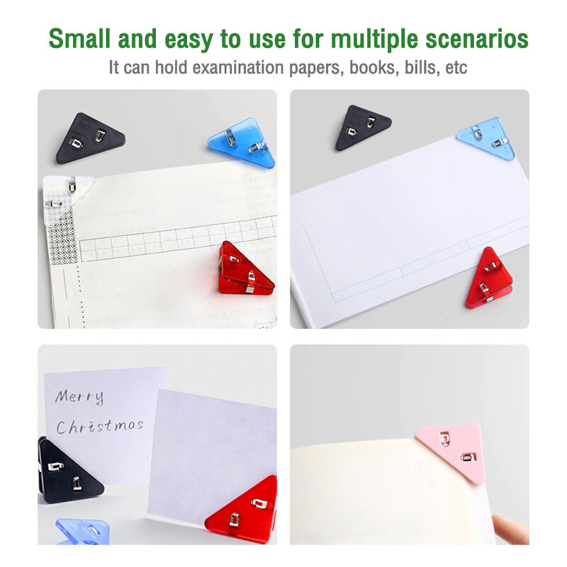 5 piezas / juego de carpetas de esquina de papel de libro triangular de color PET para accesorios de gerente de escritorio de oficina en el estante de almacenamiento de escritorio