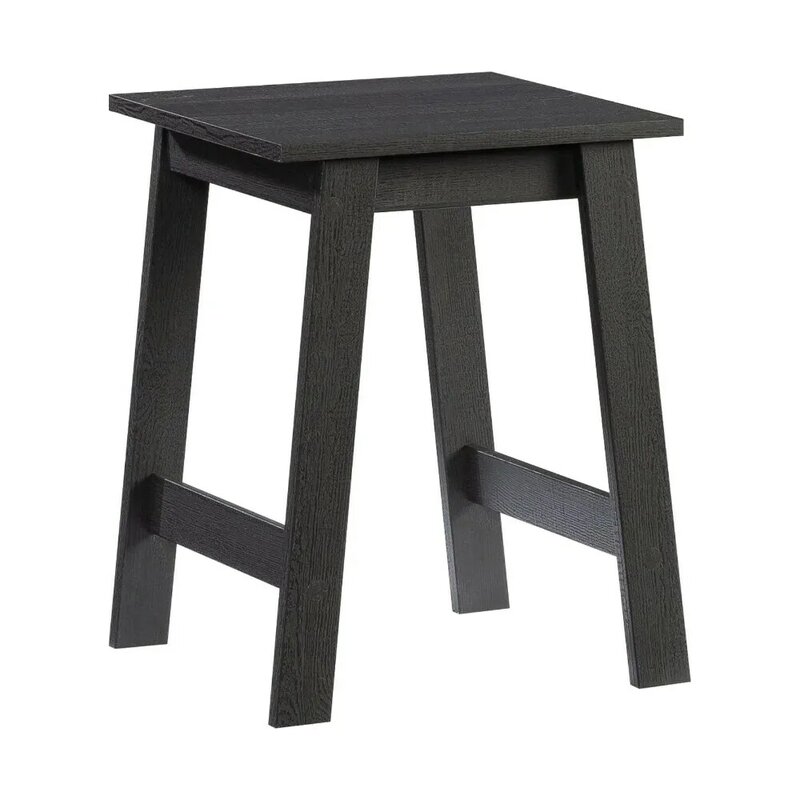 Manset meja sisi kayu persegi kecil, polesan hitam
