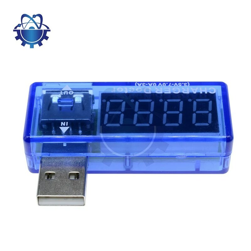 DC 3.3-7.5V Digital USB, medidor de tensão de carregamento de corrente, medidor de tensão, mini USB, voltímetro, voltímetro, transparente