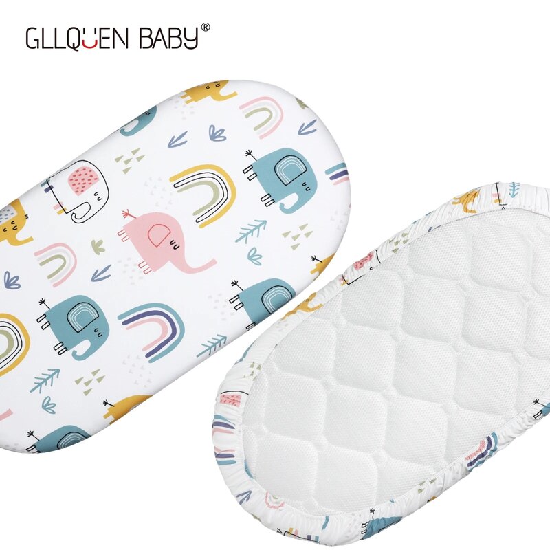 Baby Bassinet Sheet Ultra Soft แผ่นติดตั้ง Universal Fit สำหรับ Bassinets เด็กโมเสสตะกร้ารูปไข่สี่เหลี่ยมผืนผ้า Pad/ที่นอน