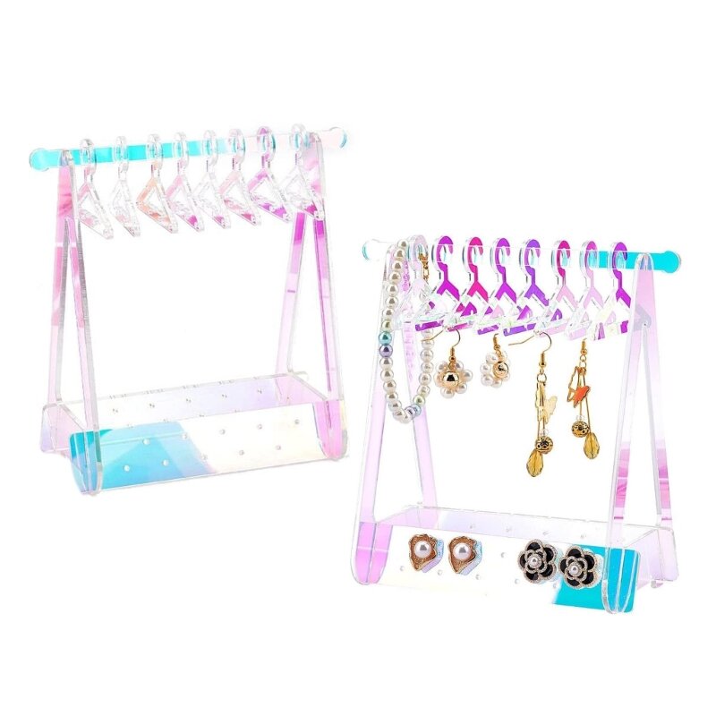 Y1ue mini cabides suporte exibição jóias orelha studs organizador armazenamento para menina
