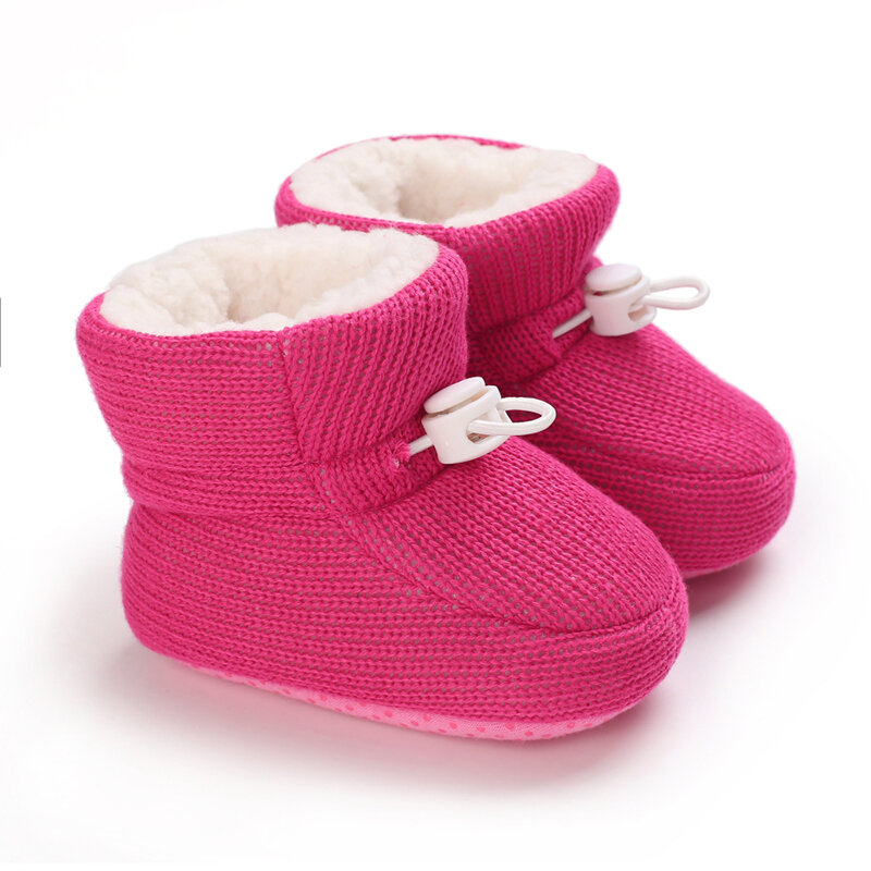 生まれたばかりの男の子と女の子の赤ちゃんのための柔らかい滑り止めの綿の靴,柔らかいブーツ,暖かい幼児の靴,新しい,冬