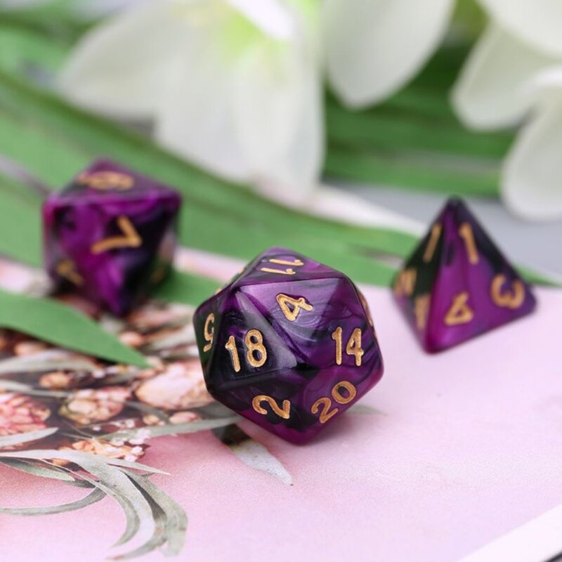 49 Pcs Resin Assorted Polyhedral Dices with for DND RPG Game D4 D6 D8 D10 D% D12 D20