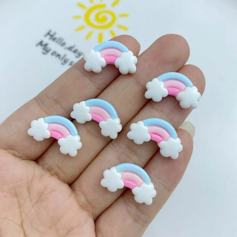 30Pcs New Cute Resin Mini Colorful Rainbow Series Flat Back Free Shipping Manicure Parts Embellishments For Hair Bows Accessorie