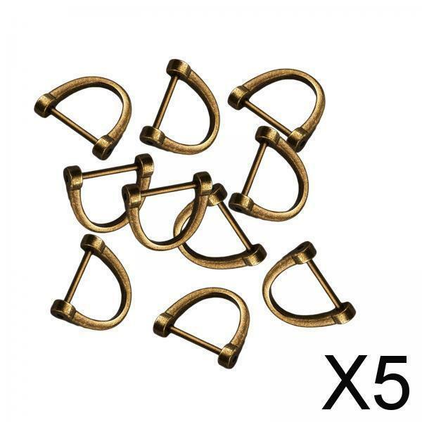 5 x 10Pcs D Rings Handmade Hoop Metal Buckles for DIY Collar