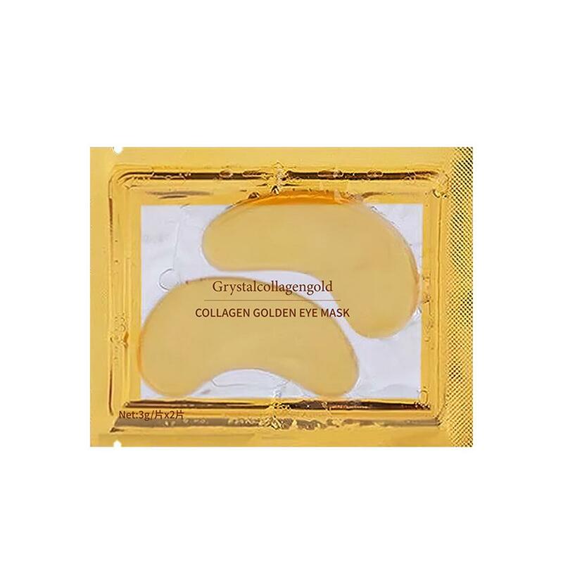 Almohadillas de cristal de colágeno para el cuidado de los ojos, Gel antienvejecimiento para eliminar la hinchazón, polvo hidratante para la piel, ojos para dormir, círculos dorados, L6c4