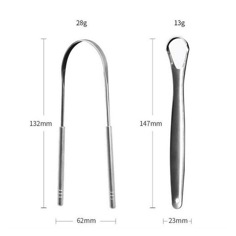 Tongue Scraper Stainless Steel Tongue Cleaner Bad Breath Removal Oral Care Tools