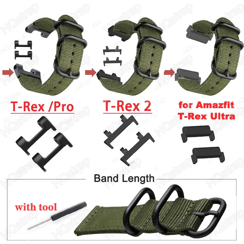Nylon Band for Huami Amazfit T-rex 2 pro Watch Strap for Huami Amazfit T-rex Ultra Sport Belt Smartwatch Bracelet Accessories