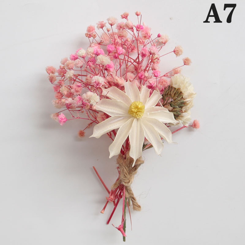 Mini ramo de flores secas naturales, flor preservada seca fresca, pequeña fotografía decorativa, fondo fotográfico, decoración del hogar, ramo, 1pc